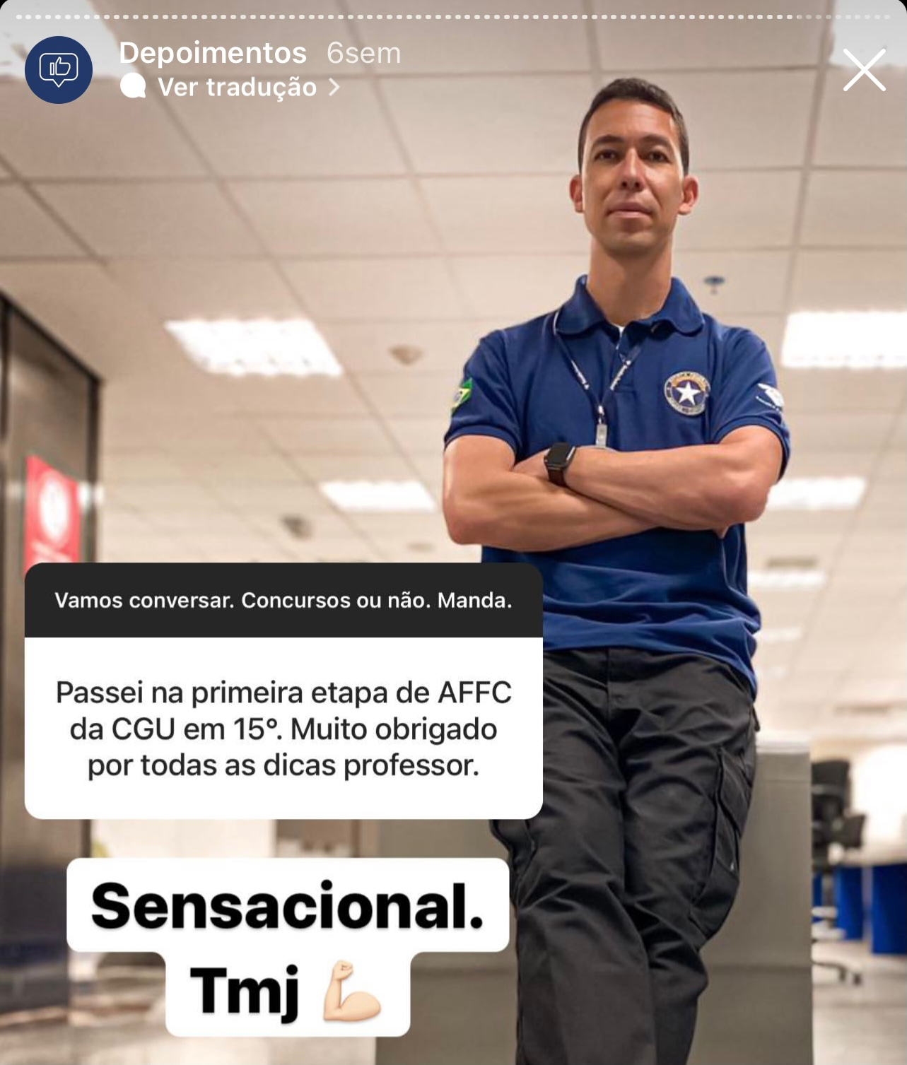 Depoimento de aluno aprovado